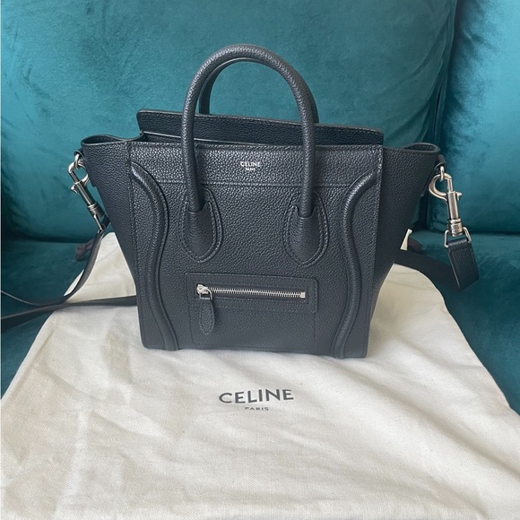 Bags Black Genuine Pebbled Leather Top Handle Bag With Cross Body